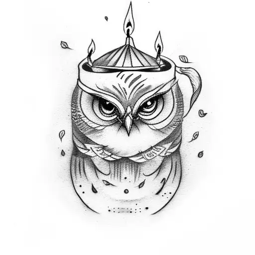 Candle With Bird Burning And Feminine