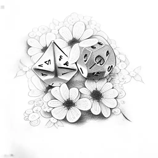 Dice With Flowers