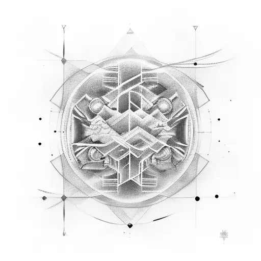 An Abstract Tattoo Representing The Connection Between Oil And Future Projects