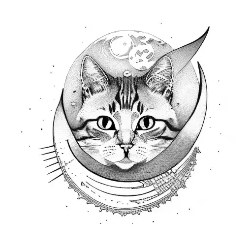 Cat And Moon