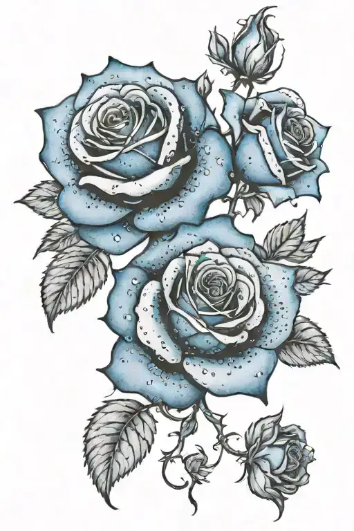 Blue Black Roses Surrounding