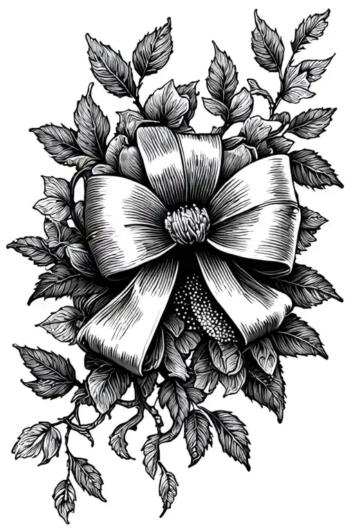 Flower Vine Bow Intertwined