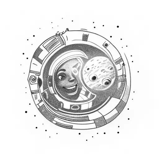 Astronaut Looking Up Into Space Surrounded By Planets And Stars