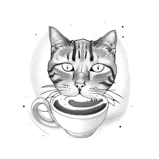 A Cat Playing A Guitar In A Cozy Coffee Shop