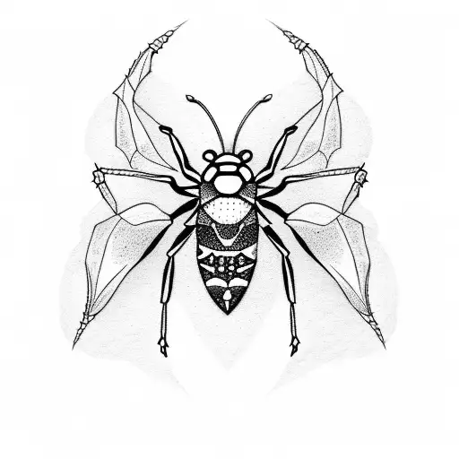 Moth Combined With Spider