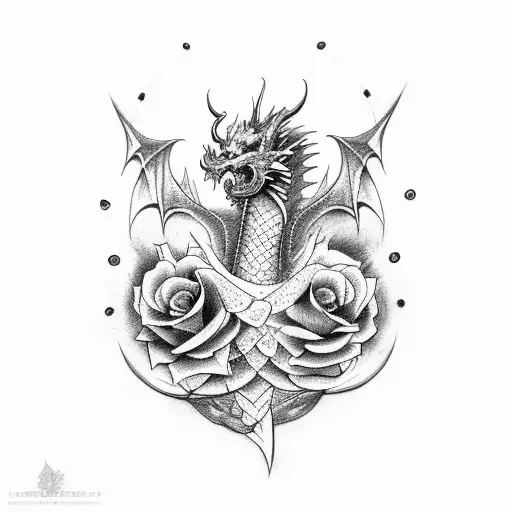 Dragon Com Rosas