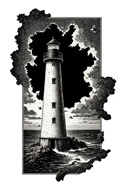 Lighthouse Coming Out Of A Map