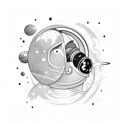 Astronaut Falling From Space Listening To Music