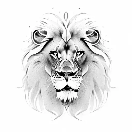 Lion With Long Mane Looking Sideways