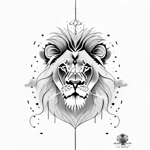 Lion With Long Mane Looking Sideways