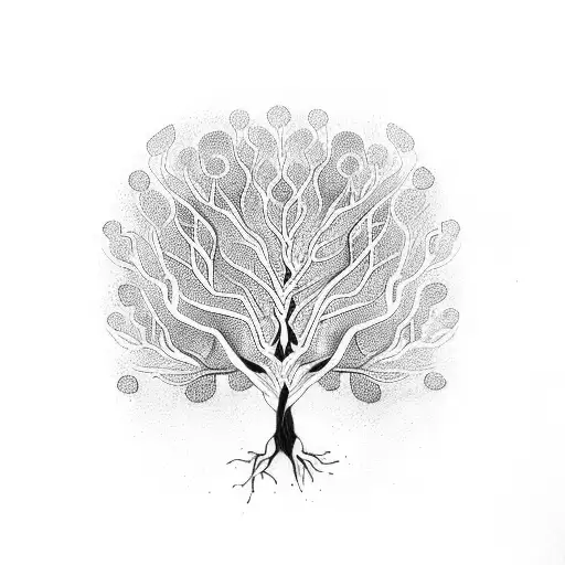 A Stunning Tattoo Of A Tree With Branches Shaped Like The Human Brain