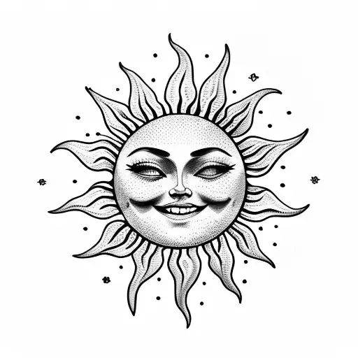 Vintage Sun Smiling