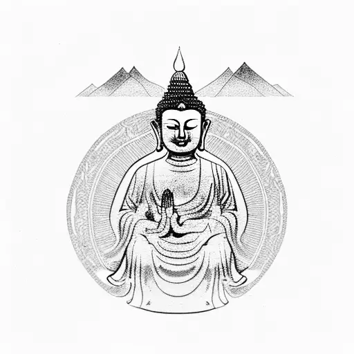 Buddha With Mountains And Aloe