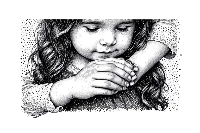 Daughter Holding Hands Picking