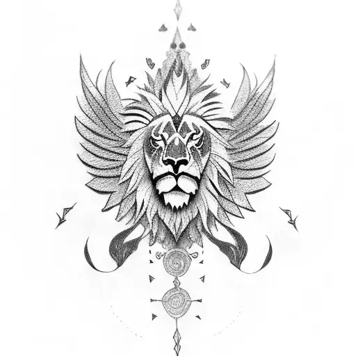 Lion With Wings Over A Infinity Symbol