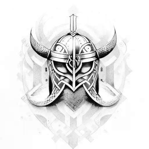 Viking Helmet Adorned With Nordic Symbols