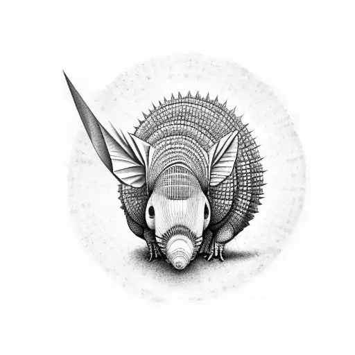 Armadillo Drinking Coffee