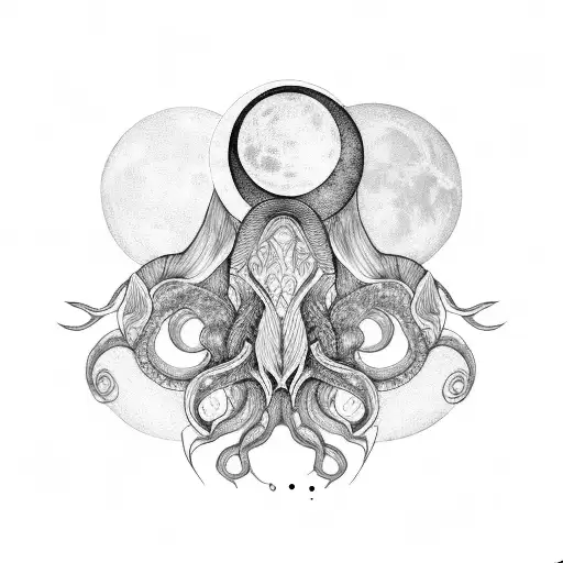Octupus Touching Moon