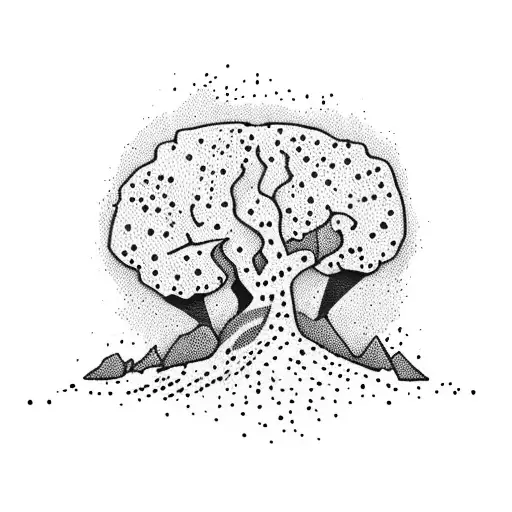 An Olive Tree With Its Roots In The Palestine Map Covered In The Keffiyeh Design