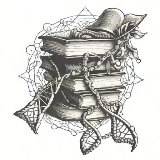 Dna Double Helix Intertwined With A Book Representing Knowledge