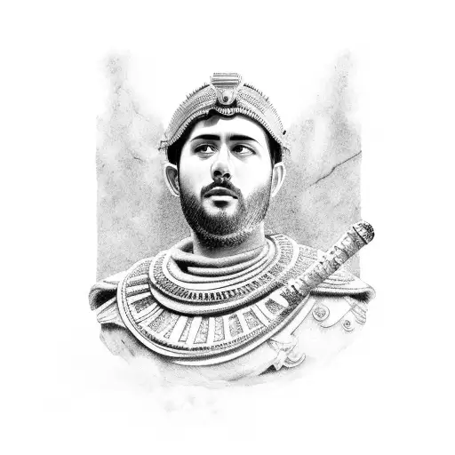 A Black And White Portrait Of A Roman Emperor