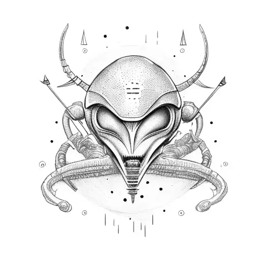 Alien Warrior Holding A Sword