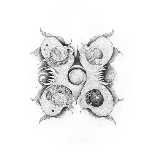 Ying Yang With A Wing On The Right Side