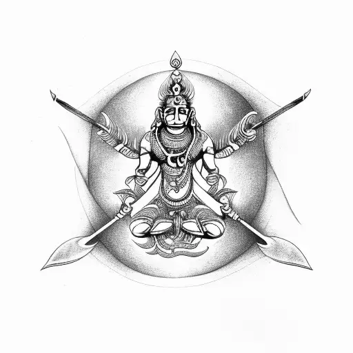 Scorpio With Hindu God Trident