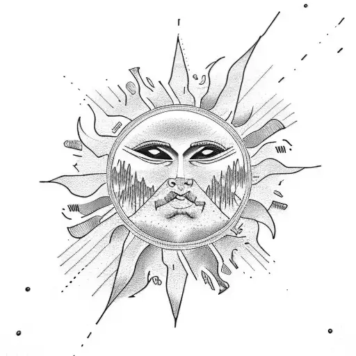 Sun Rising From Mountains Simple