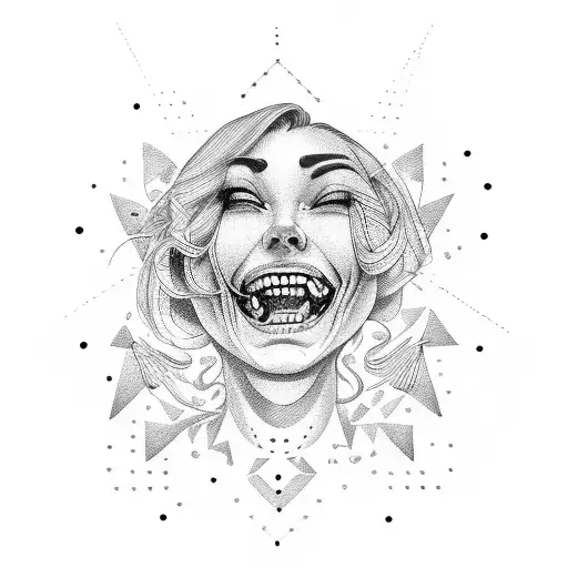 Woman Laughing In Pain