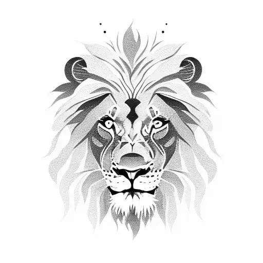 Lion Silhouette Flexing Its Muscles