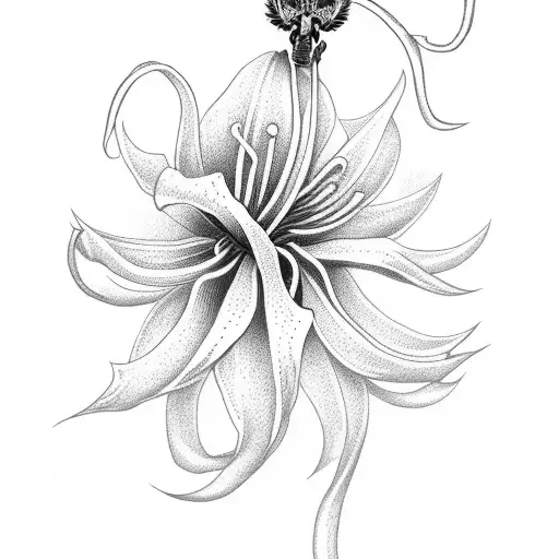 Grim Reaper Holding Spider Lilies