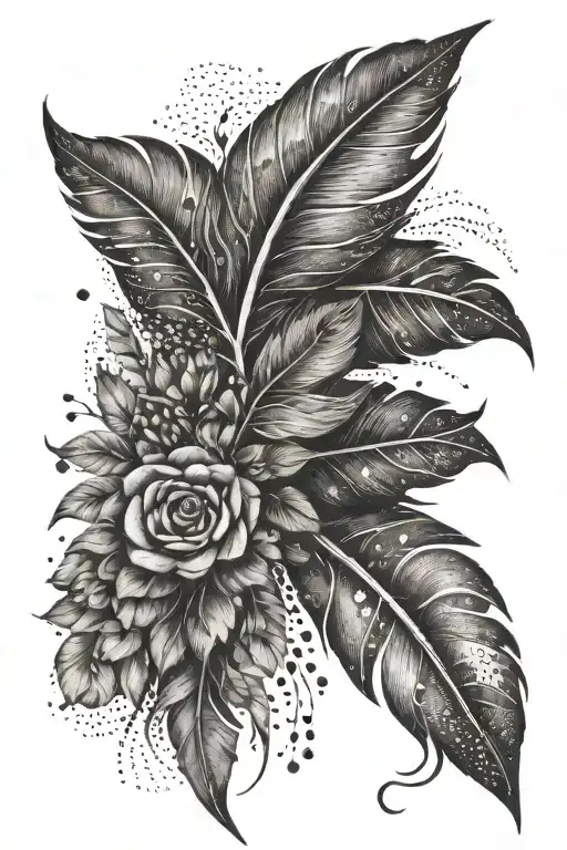 Feather And Nature And Flower