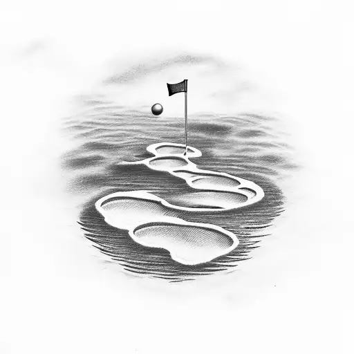 Golf Hole On The Side Of A Lake