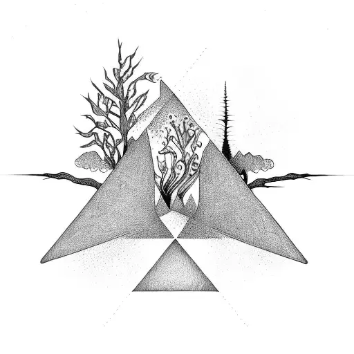 Triangle And Tree With Roots