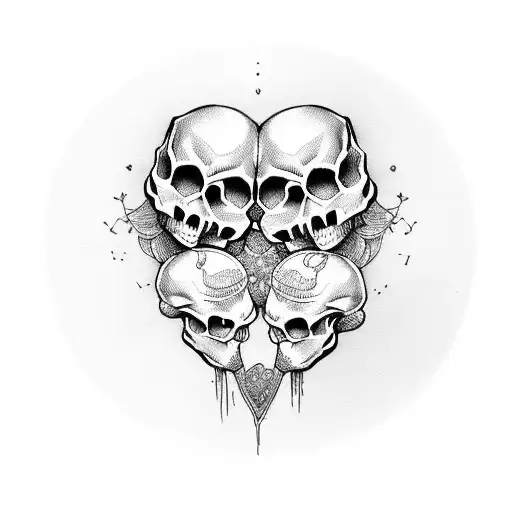 Skull Girl Kissing Skull Guy