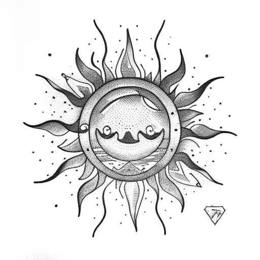 Sun Coming Over Tropical Setting