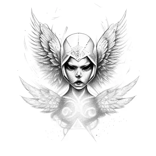 Fallen Angel Mixed With Technology