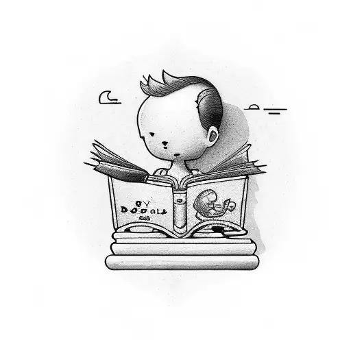 Boy Reading Book Backwards