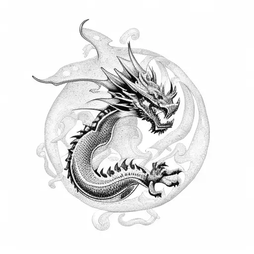 Black And White Dragon