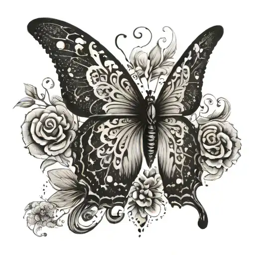 An Intricate Butterfly With Floral Elements Inspired By Scorpio Traits