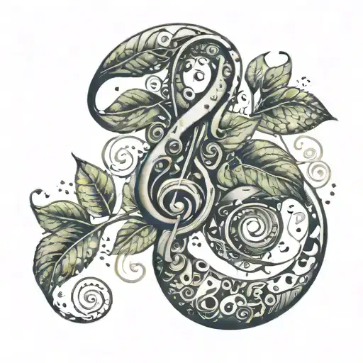 A Pothos Plant Coiled Around A Treble Clef Symbol Incorporated
