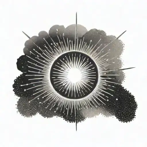 Half Sun Rays Radiating