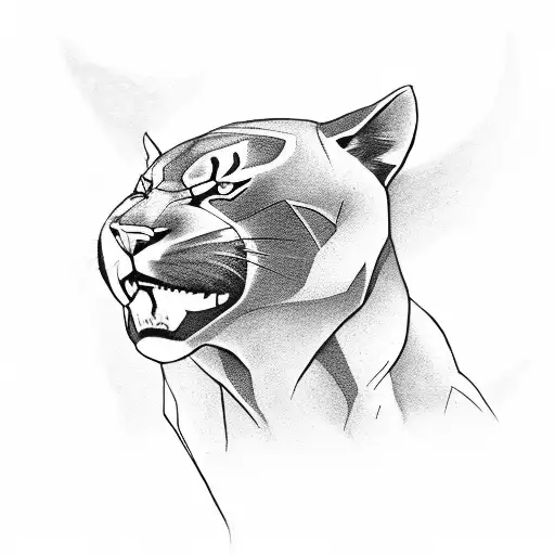 A Hauntingly Beautiful Black Panther In A Ghostly Style