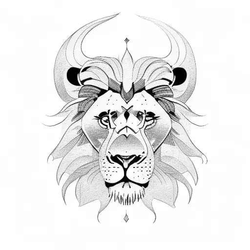 Lion Aries Tattoo For Men