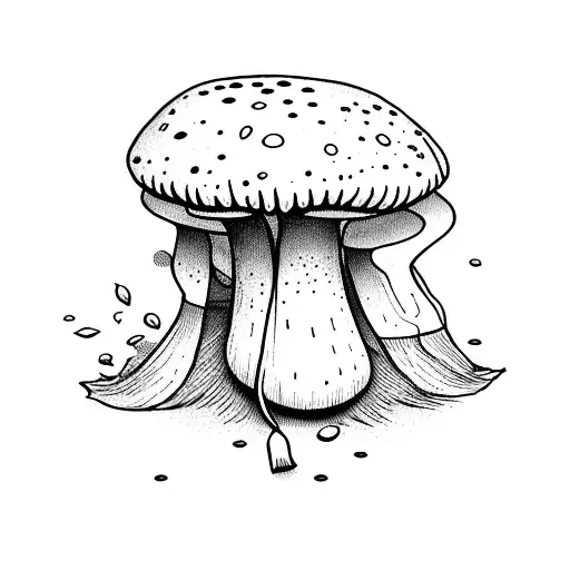 Stick And Poke Psychedelic Mushroom