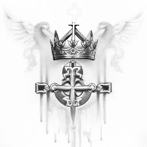 Christian Cross Bloody Crown Father King Family Love