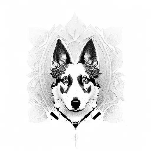 Dog Flower Shepard Mix