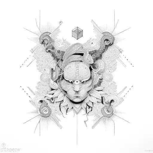 A Philosophical Quote Rendered In Intricate Line Art