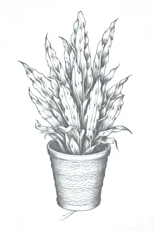 Snake Plant In Rope Basket